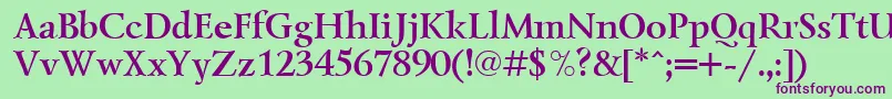 LazurskicttBold Font – Purple Fonts on Green Background