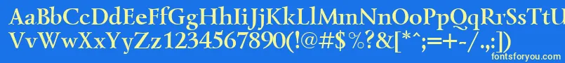 LazurskicttBold Font – Yellow Fonts on Blue Background