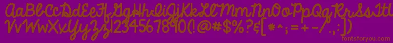 Шрифт Kgalwaysagoodtime – коричневые шрифты на фиолетовом фоне
