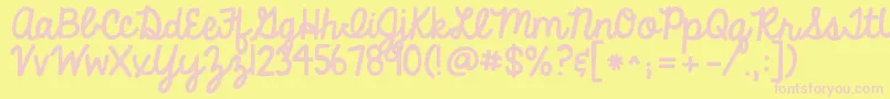 Kgalwaysagoodtime Font – Pink Fonts on Yellow Background