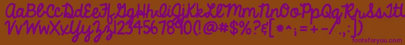 Kgalwaysagoodtime Font – Purple Fonts on Brown Background