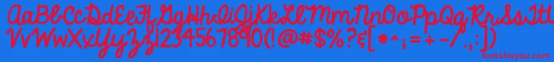 Kgalwaysagoodtime Font – Red Fonts on Blue Background