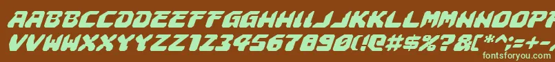 AstropolisItalic-fontti – vihreät fontit ruskealla taustalla