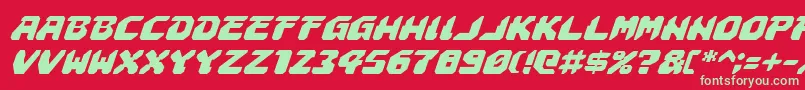 fuente AstropolisItalic – Fuentes Verdes Sobre Fondo Rojo