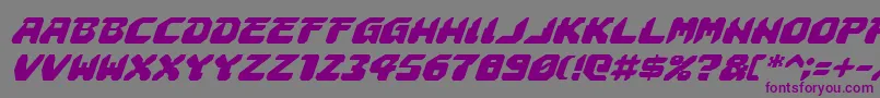 フォントAstropolisItalic – 紫色のフォント、灰色の背景