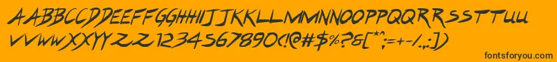 Hakturusital Font – Black Fonts on Orange Background