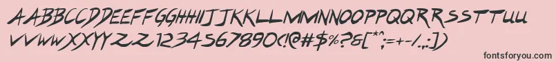 Hakturusital-fontti – mustat fontit vaaleanpunaisella taustalla