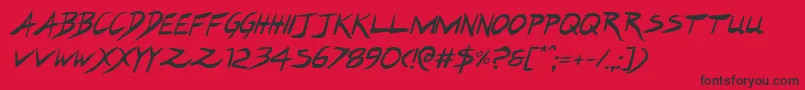 Hakturusital Font – Black Fonts on Red Background
