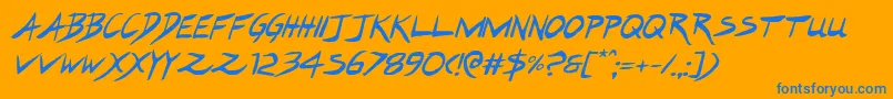 Hakturusital Font – Blue Fonts on Orange Background