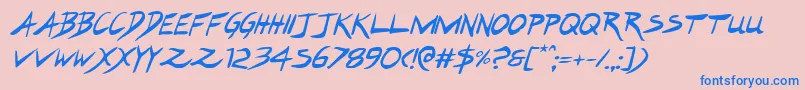 Hakturusital-fontti – siniset fontit vaaleanpunaisella taustalla