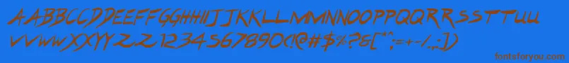 Hakturusital Font – Brown Fonts on Blue Background