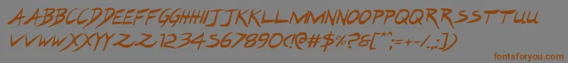 Hakturusital-Schriftart – Braune Schriften auf grauem Hintergrund