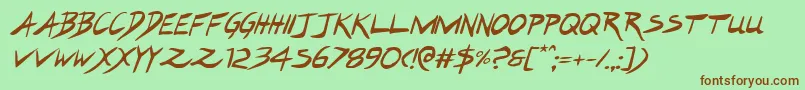 Hakturusital Font – Brown Fonts on Green Background