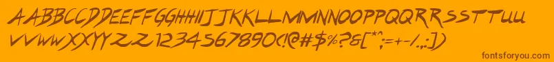 Hakturusital Font – Brown Fonts on Orange Background