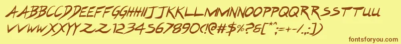 Hakturusital Font – Brown Fonts on Yellow Background
