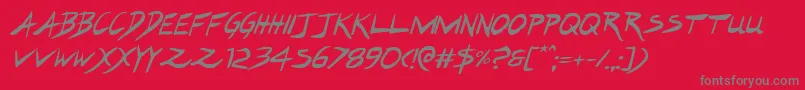 Hakturusital Font – Gray Fonts on Red Background