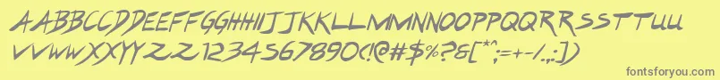 Hakturusital-fontti – harmaat kirjasimet keltaisella taustalla