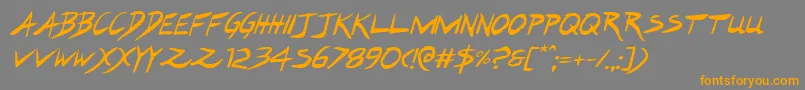 Hakturusital-Schriftart – Orangefarbene Schriften auf grauem Hintergrund