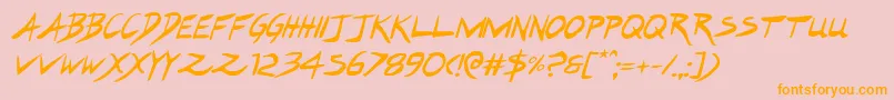 Hakturusital Font – Orange Fonts on Pink Background