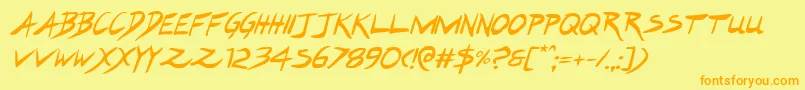 Шрифт Hakturusital – оранжевые шрифты на жёлтом фоне