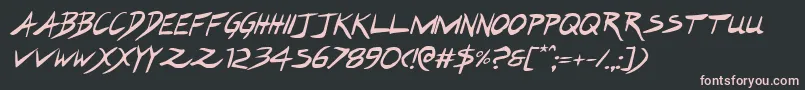 Шрифт Hakturusital – розовые шрифты на чёрном фоне