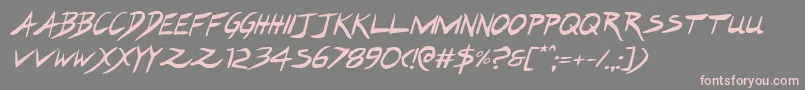Шрифт Hakturusital – розовые шрифты на сером фоне