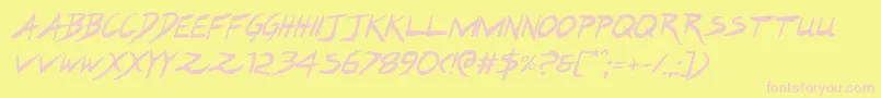 Hakturusital Font – Pink Fonts on Yellow Background