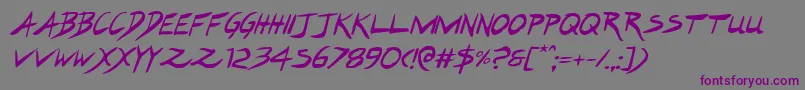 Hakturusital-fontti – violetit fontit harmaalla taustalla