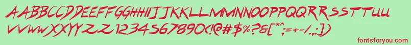 Hakturusital Font – Red Fonts on Green Background