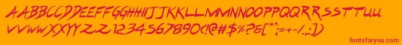 Hakturusital Font – Red Fonts on Orange Background