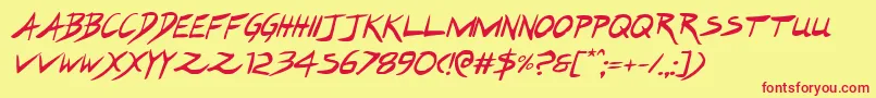 Hakturusital Font – Red Fonts on Yellow Background