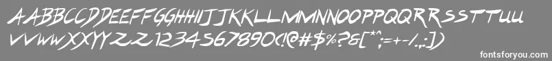 Шрифт Hakturusital – белые шрифты на сером фоне