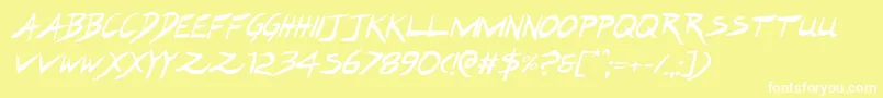 Hakturusital Font – White Fonts on Yellow Background