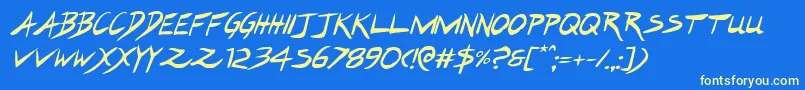Hakturusital Font – Yellow Fonts on Blue Background