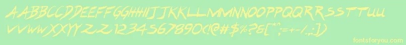 Hakturusital Font – Yellow Fonts on Green Background