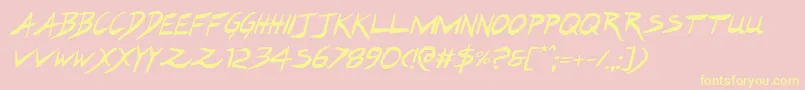Шрифт Hakturusital – жёлтые шрифты на розовом фоне