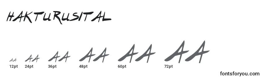 Размеры шрифта Hakturusital