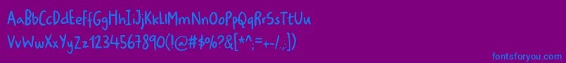 Шрифт Ugiftigdemo – синие шрифты на фиолетовом фоне