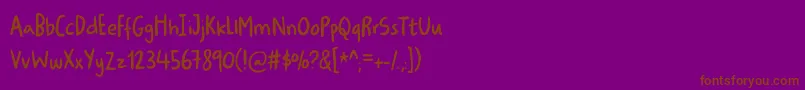 Ugiftigdemo-fontti – ruskeat fontit violetilla taustalla