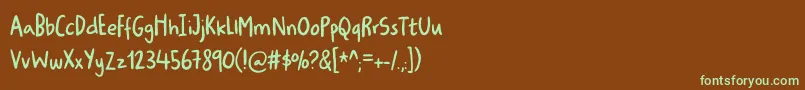 Шрифт Ugiftigdemo – зелёные шрифты на коричневом фоне