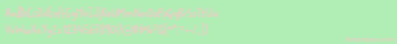Ugiftigdemo-fontti – vaaleanpunaiset fontit vihreällä taustalla