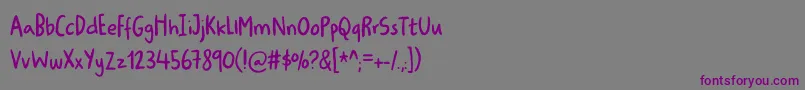 Шрифт Ugiftigdemo – фиолетовые шрифты на сером фоне