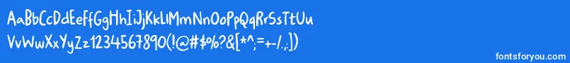 Шрифт Ugiftigdemo – белые шрифты на синем фоне