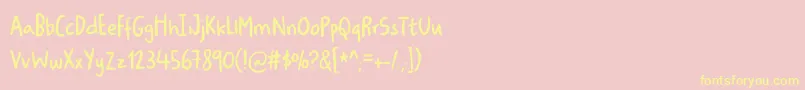 Ugiftigdemo-fontti – keltaiset fontit vaaleanpunaisella taustalla