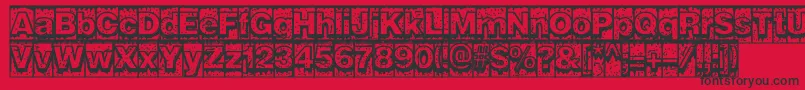 SwampType Font – Black Fonts on Red Background