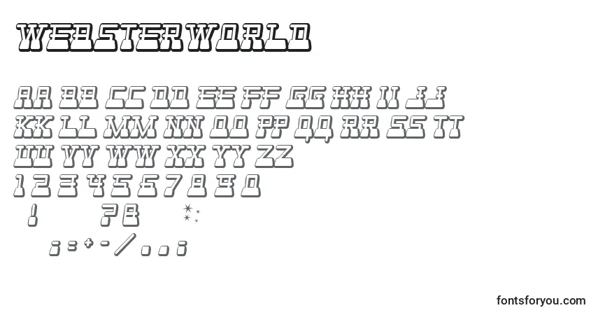 Czcionka WebsterWorld – alfabet, cyfry, specjalne znaki
