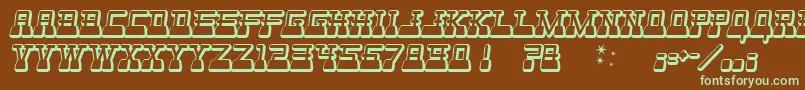 フォントWebsterWorld – 緑色の文字が茶色の背景にあります。