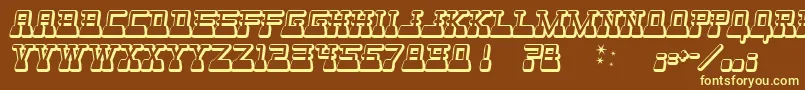 WebsterWorld-fontti – keltaiset fontit ruskealla taustalla