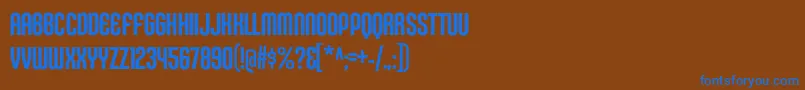 Czcionka KleptocracyTitlingCdRg – niebieskie czcionki na brązowym tle