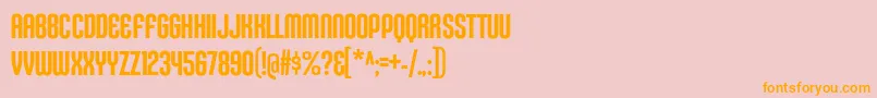 KleptocracyTitlingCdRg Font – Orange Fonts on Pink Background